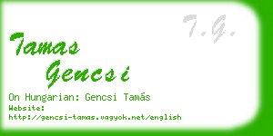 tamas gencsi business card